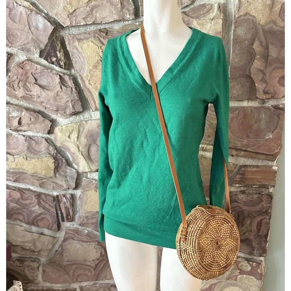 Banana Republic Extra‎ Fine Merino Wool Kelly Green Sweater Women’s Small Preppy